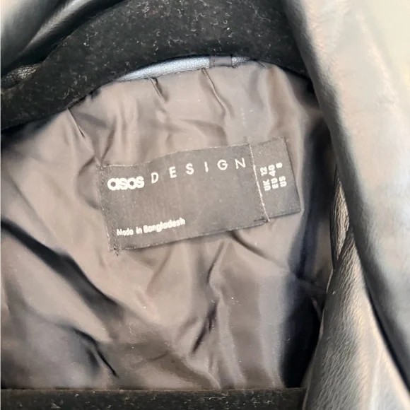 ASOS Black Leather Bomber Jacket - Picture 5 of 5